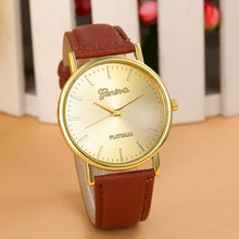 Vintage Dress Watches Luxury Womens Geneva Faux Leather Band Analog Quartz WristWatch Watches Clock Hours Time IMY66