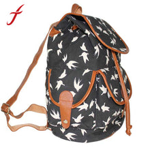 Vintage Women Canvas Bird&Owl&Flag Printing Backpack Travel Rucksack Hobo School Bago Satchel Bookbags Backpack IMY66