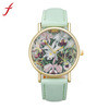 Vintage Women Casual PU Leather Strap Floral Dial Analog Quartz Wrist Watch Relojes Clock Hours IMY66