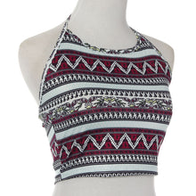 Vintage National Women Boho Printed Tank Tops Bustier Bra Vest Crop Tops Bralette Shirt Blouse Cami IMY66