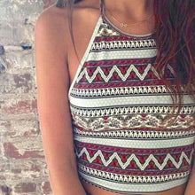 Vintage National Women Boho Printed Tank Tops Bustier Bra Vest Crop Tops Bralette Shirt Blouse Cami IMY66