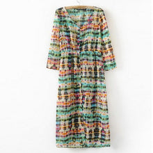 Vintage Tribal Kimono Cardigan Half Sleeve Women Tops Long Chiffon Shirt Loose Tops Blouse Roupas femininas camisa IMY66