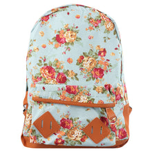 Vintage Women Girl Sweet Canvas Rucksack Flower Printing Backpack School College Book Travel Shoulder Bag IMY66
