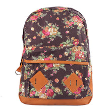 Vintage Women Girl Sweet Canvas Rucksack Flower Printing Backpack School College Book Travel Shoulder Bag IMY66