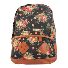 Vintage Women Girl Sweet Canvas Rucksack Flower Printing Backpack School College Book Travel Shoulder Bag IMY66