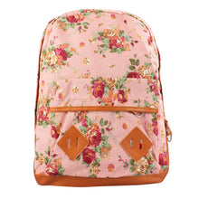 Vintage Women Girl Sweet Canvas Rucksack Flower Printing Backpack School College Book Travel Shoulder Bag IMY66