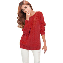 Vintage Women Long Sleeve Knitted Sweater Casual O Neck Loose Knitwear Sweater Jumper Tops Pullover pull femme IMY66