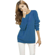 Vintage Women Long Sleeve Knitted Sweater Casual O Neck Loose Knitwear Sweater Jumper Tops Pullover pull femme IMY66