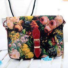 Vintage Women Messenger Bag Ladies Paint Flower PU Leather Crossbody Handbag Tote Bags bolsas femininas IMY66