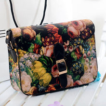 Vintage Women Messenger Bag Ladies Paint Flower PU Leather Crossbody Handbag Tote Bags bolsas femininas IMY66