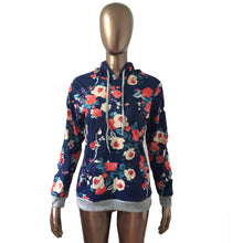 Vintage Women Rose Print Casual Sweatshirt Hooded T-Shirts Long Sleeve Hoodie Jumper Pullover Tops camisetas y tops IMY66