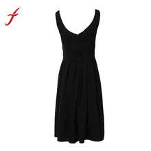 Vintage Women Hepburn Sleeveless Casual Pleated Elegant Party Backless Dress roupas femininas IMY66
