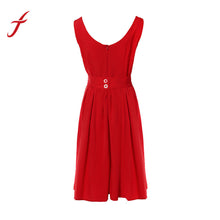 Vintage Women Hepburn Sleeveless Casual Pleated Elegant Party Backless Dress roupas femininas IMY66