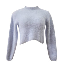 Warm hairy turtleneck knitted sweater Women plush black sweater short top Basic long sleeve white crop top IMY66