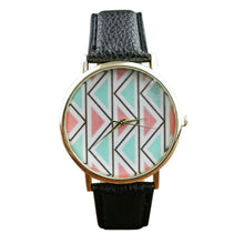 Wavy Character Leather Band Analog Quartz Vogue Wrist Watches IMY66