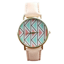 Wavy Character Leather Band Analog Quartz Vogue Wrist Watches IMY66