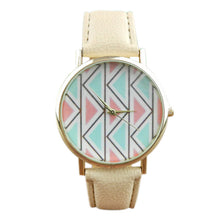 Wavy Character Leather Band Analog Quartz Vogue Wrist Watches IMY66