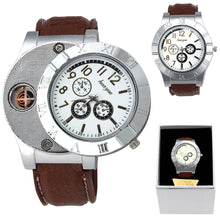 Windproof Casual Military Quartz Watch USB Cigarette Cigar Flameless Lighter relogio masculino relojes de los hombres IMY66