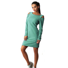 Dress Women's Sexy Off Shoulder Dress Casual Long Sleeve Party Mini Dress vestidos femininos IMY66