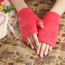 Thick Warm Womens Gloves Fingerless Glove Black Red Gray Brown IMY66