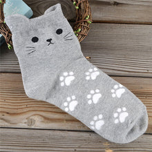 Funny Socks For Women 3D Cat Footprints Socks Cute Women's Cotton Tube Socks calcetines mujer IMY66