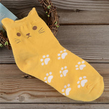 Funny Socks For Women 3D Cat Footprints Socks Cute Women's Cotton Tube Socks calcetines mujer IMY66