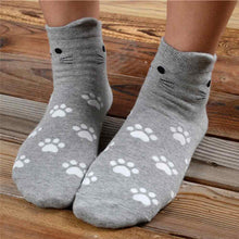 Funny Socks For Women 3D Cat Footprints Socks Cute Women's Cotton Tube Socks calcetines mujer IMY66