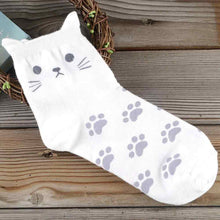 Funny Socks For Women 3D Cat Footprints Socks Cute Women's Cotton Tube Socks calcetines mujer IMY66