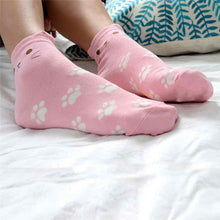 Funny Socks For Women 3D Cat Footprints Socks Cute Women's Cotton Tube Socks calcetines mujer IMY66