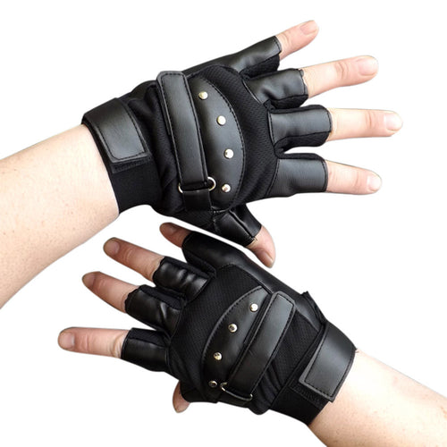 Men Belt PU Leather Gloves Half Finger Gloves Outdoor Motociclista Military Tactical Hunting Gloves Mittens Best IMY66