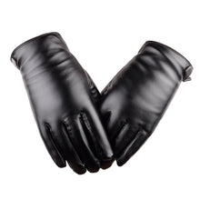 Men Thermal Sports PU Leather Gloves Outdoor Driving Phone Touch Screen Wrist Gloves Mittens Cashmere IMY66