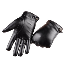 Men Thermal Sports PU Leather Gloves Outdoor Driving Phone Touch Screen Wrist Gloves Mittens Cashmere IMY66