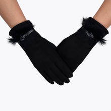 Warm Fur Lace Gloves Women Lady Phone Touch Screen Gloves Thick Mitten Full Finger Gloves For Women IMY66