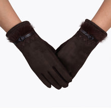 Warm Fur Lace Gloves Women Lady Phone Touch Screen Gloves Thick Mitten Full Finger Gloves For Women IMY66