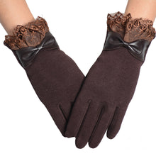 Warm Gloves For Women Elegant Lace Splice Phone Touch Screen Gloves Riding Drove Glove guantes mujer IMY66