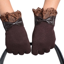 Warm Gloves For Women Elegant Lace Splice Phone Touch Screen Gloves Riding Drove Glove guantes mujer IMY66