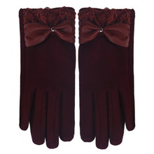 Warm Gloves For Women Elegant Lace Splice Phone Touch Screen Gloves Riding Drove Glove guantes mujer IMY66