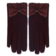 Warm Gloves For Women Elegant Lace Splice Phone Touch Screen Gloves Riding Drove Glove guantes mujer IMY66