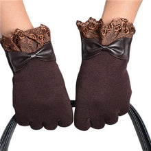 Warm Gloves For Women Elegant Lace Splice Phone Touch Screen Gloves Riding Drove Glove guantes mujer IMY66
