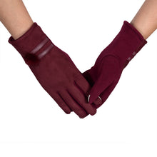 Warm Gloves For Women Leather Phone Touch Screen Gloves Soft Wrist Gloves Mittens Cashmere Military Glove IMY66