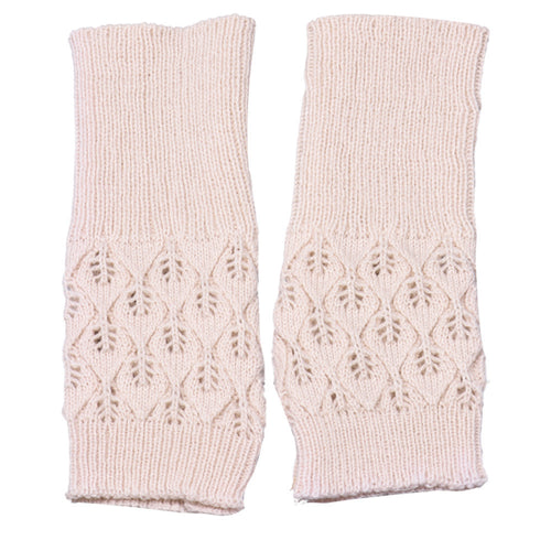Warm Hollow Out Leaves Knitted Gloves Fingerless Gloves Women Knitted Wrist Glove half Finger Gloves Mittens IMY66