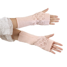 Warm Hollow Out Leaves Knitted Gloves Fingerless Gloves Women Knitted Wrist Glove half Finger Gloves Mittens IMY66