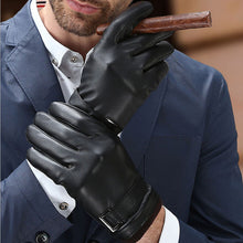 Warm Men Gloves Thermal Sports PU Leather Driving Sport Screen Gloves Mittens Cashmere Gloves IMY66