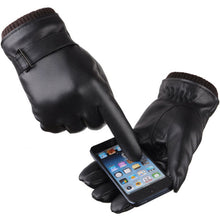 Warm Men Gloves Thermal Sports PU Leather Driving Sport Screen Gloves Mittens Cashmere Gloves IMY66