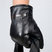 Warm PU Leather Gloves For Men Full Finger Thick Cashmere Male Gloves Driving Waterproof Gloves guantes mujer IMY66