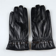 Warm PU Leather Gloves For Men Full Finger Thick Cashmere Male Gloves Driving Waterproof Gloves guantes mujer IMY66