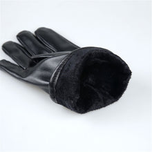 Warm PU Leather Gloves For Men Full Finger Thick Cashmere Male Gloves Driving Waterproof Gloves guantes mujer IMY66