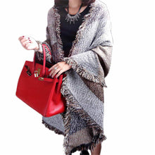 Warm Scarf Women Faux Cashmere Blanket Scarf Large Tartan Tassels Shawls And Scarves Stole Plaid Woollen Cloth IMY66