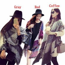 Warm Scarf Women Faux Cashmere Blanket Scarf Large Tartan Tassels Shawls And Scarves Stole Plaid Woollen Cloth IMY66