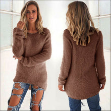 Warm Soft Sweaters For Womens Casual Solid Long Sleeve Round Neck Jumper Sweaters Jumper Tops Pullover pull femme IMY66